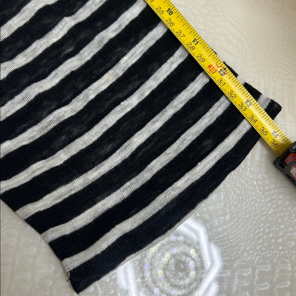 Lauren Ralph Lauren women  100% Linen.Black White Striped blouse XL.Vacation - Picture 11 of 12